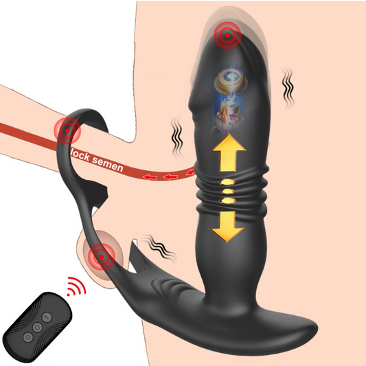 Male Vibrating Telescopic Remote Control Anal Plug-VIP15