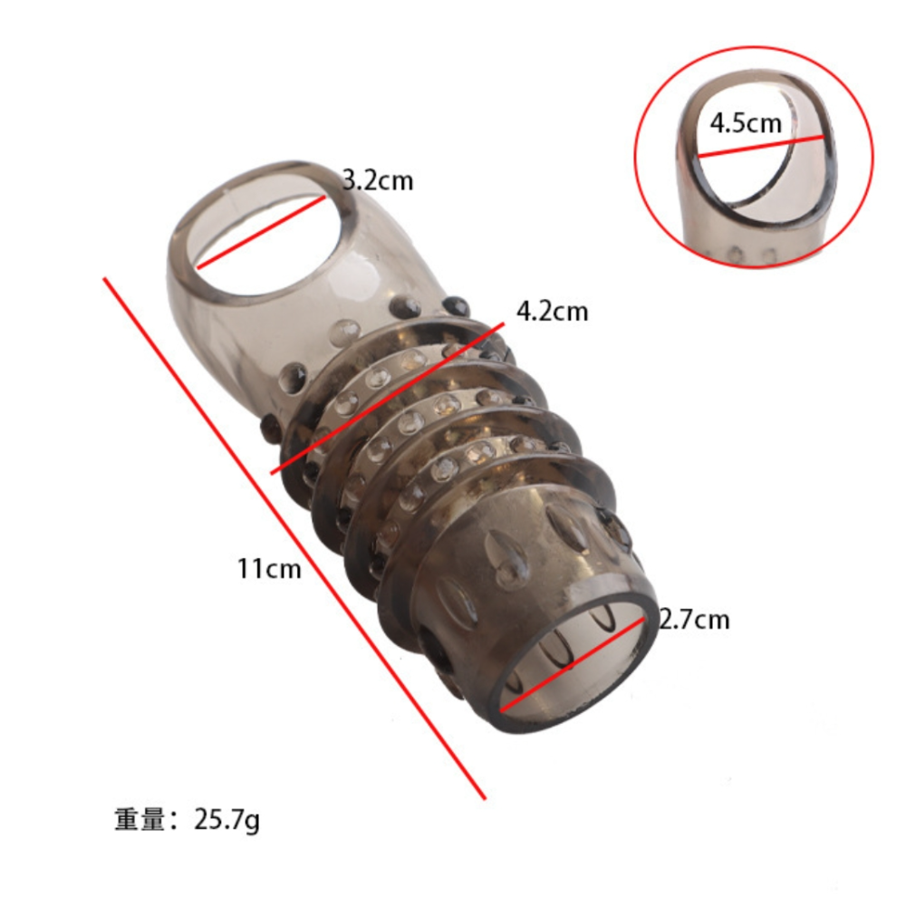 Ribbed Reusable Silicone Penis Sleeve-VIP23